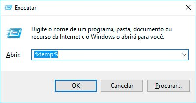 Windows Corra para abrir a pasta temporária