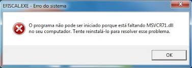 MSVCR71.dll está faltando no seu computador