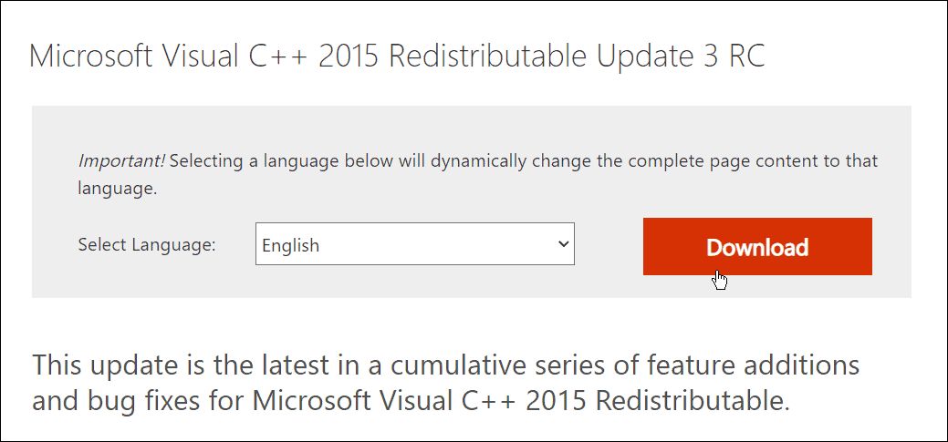 Selecione o idioma do Visual C++