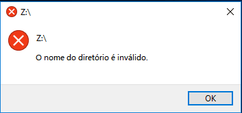 nome do diretório é usb inválido