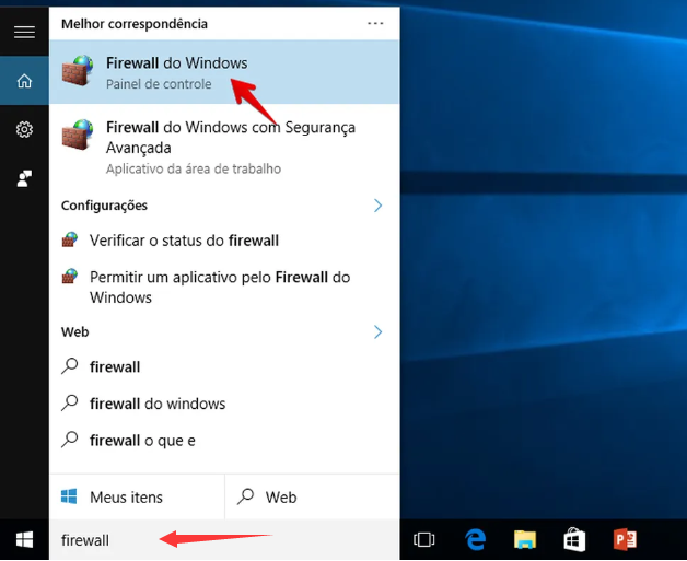 painel de controle firewall do Windows Defender