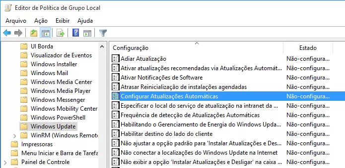 Componentes do Windows,   Configurar atualizações automáticas