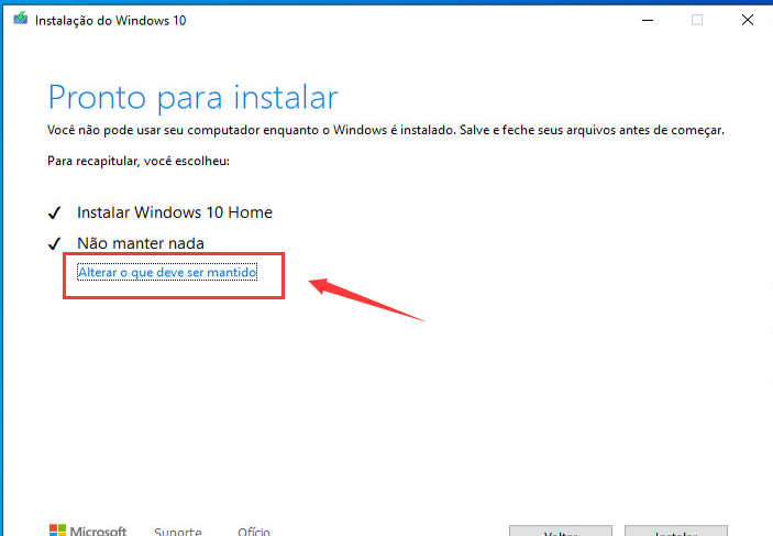 Instalação do Windows, pronto Para instalacao