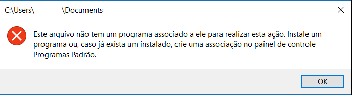 Este arquivo não tem programas associados a ele