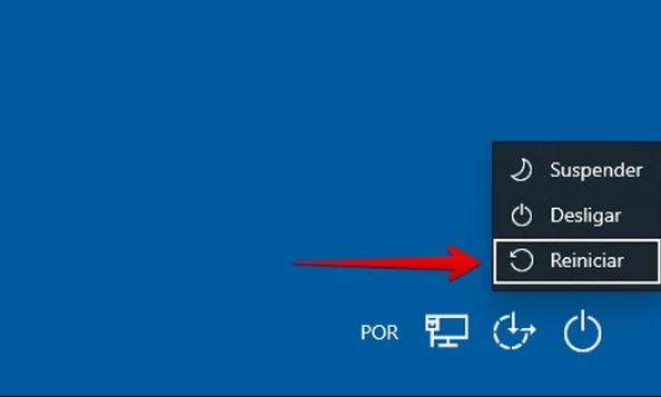 Pressione Ctrl+Shift+Esc e selecione reiniciar