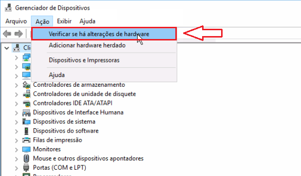Verificar se há alterações de hardware