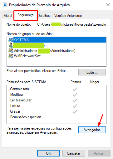 Clique com o botão direito do mouse no arquivo ou pasta cujas permissões você deseja alterar e selecione (Propriedades).