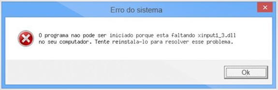 Não é possível encontrar XINPUT1 3.dll