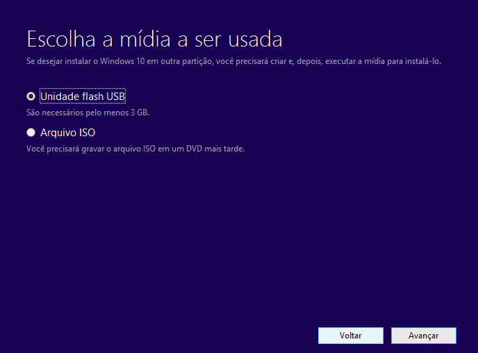 Mídia de instalação do Windows DVD