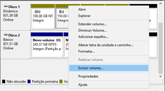 delete Dynamic Volume