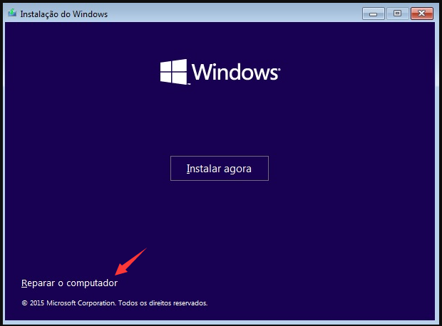 Windows começar a instalar