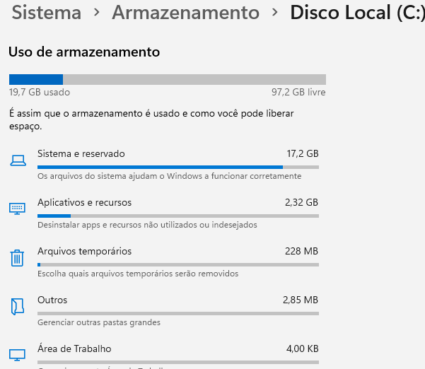 c drive, Liberar espaço agora