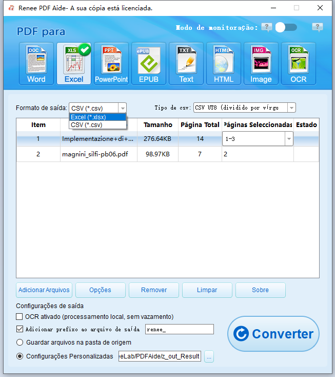 converter pdf para excel ou csv