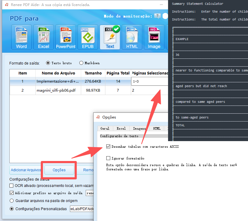 converter pdf para tabela ascii