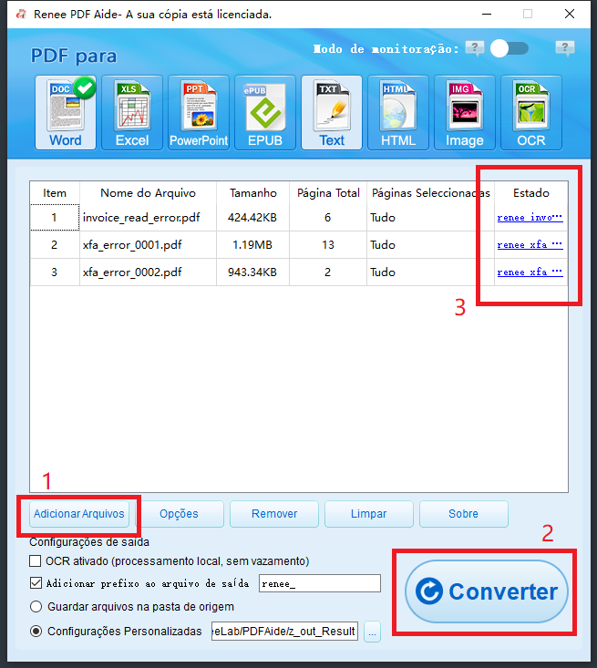 resultado de conversão de pdf para word