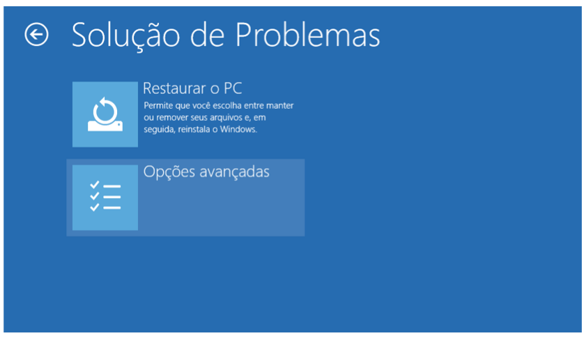 selecione Redefinir este PC em Solucionar Problemas