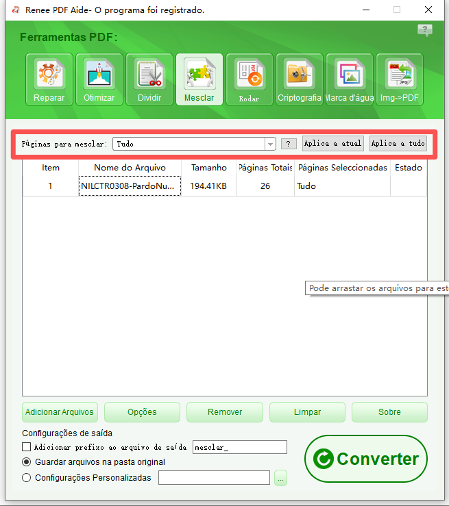 mesclar arquivos PDF com o Renee PDF Aide