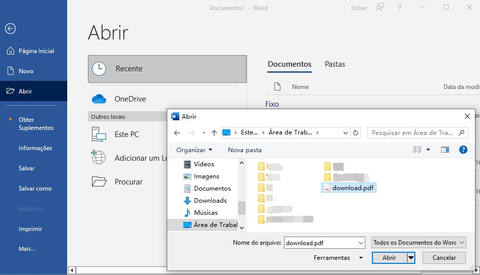 abrir PDF no Microsoft Word