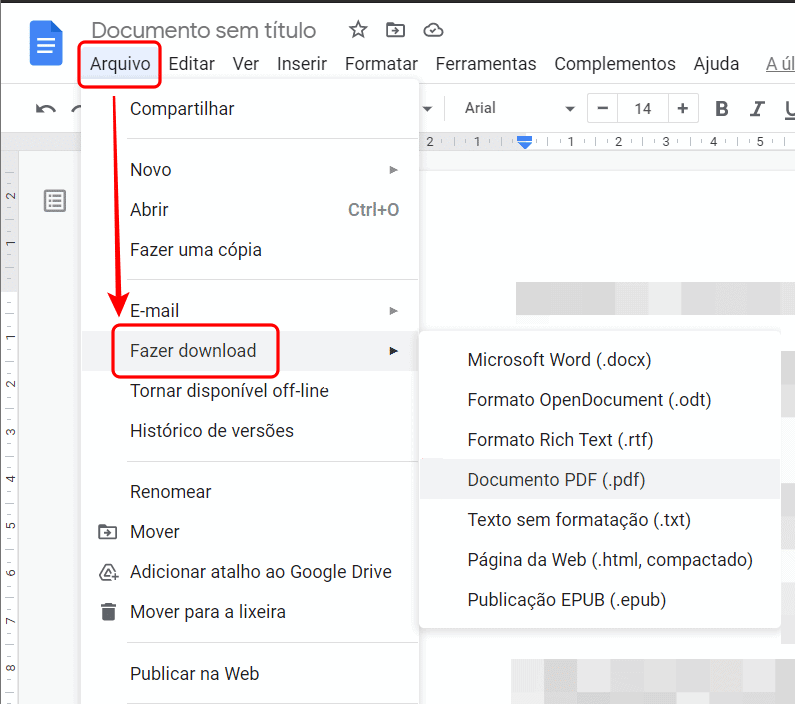 como copiar pdf para word com o google docs