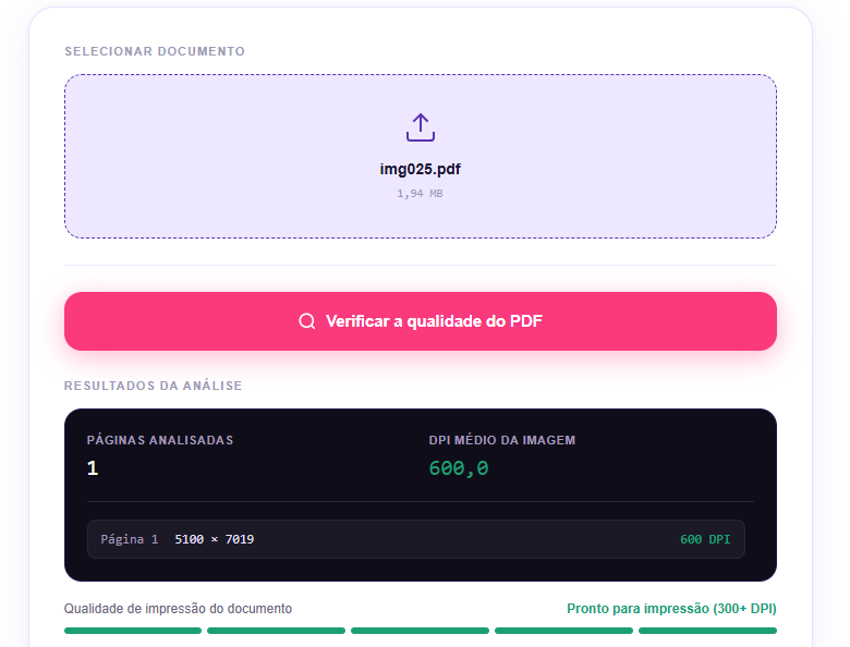 Verificador de DPI de PDF