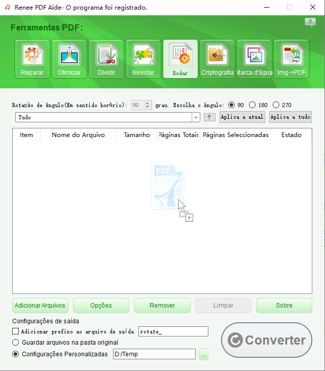 Rotacionar PDF no Renee PDF Aide
